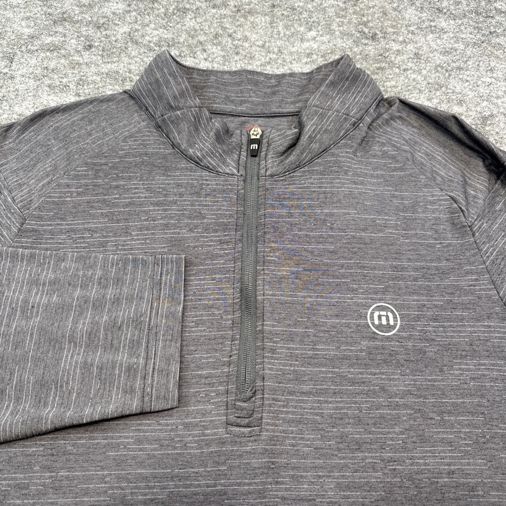 Travis Mathew 1/4 zip pullover men's XL heather gray long sleeve golf casual‎